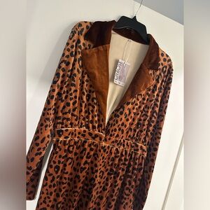 Monki Brown Leopard Print Jumpsuit